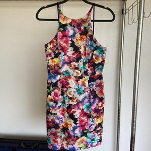 Sultry Floral Black Halo Sheath Dress - Size 6